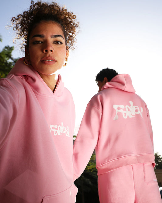 pink hoodie