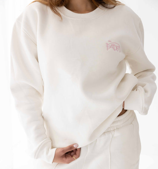 Faded Essence white crewneck