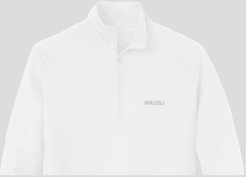 white quarter zip